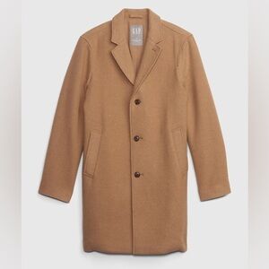 GAP Men’s Wool Top Coat, Size Large (50-52), Tan Camel Overcoat